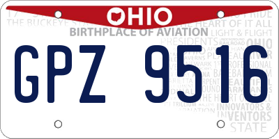 OH license plate GPZ9516