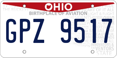 OH license plate GPZ9517