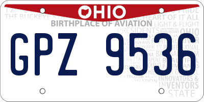 OH license plate GPZ9536