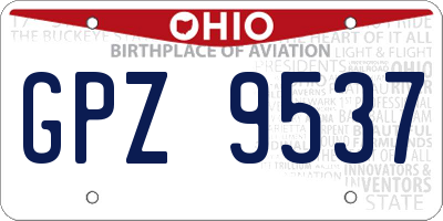 OH license plate GPZ9537
