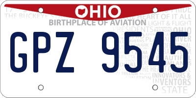 OH license plate GPZ9545