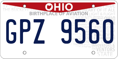 OH license plate GPZ9560