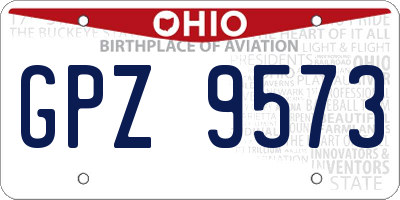 OH license plate GPZ9573