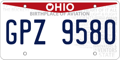 OH license plate GPZ9580