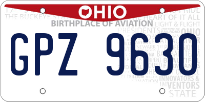 OH license plate GPZ9630