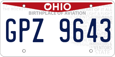 OH license plate GPZ9643