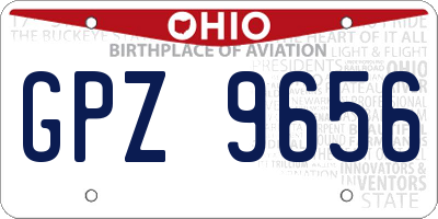 OH license plate GPZ9656