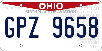 OH license plate GPZ9658
