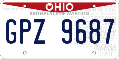 OH license plate GPZ9687