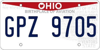 OH license plate GPZ9705