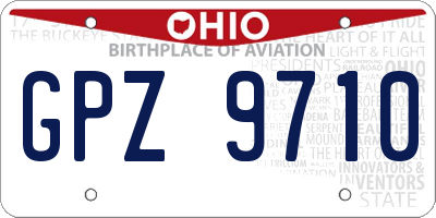 OH license plate GPZ9710
