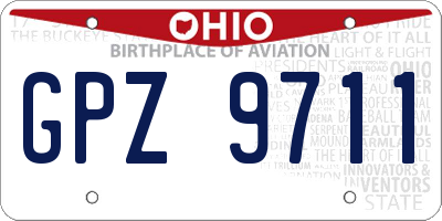 OH license plate GPZ9711