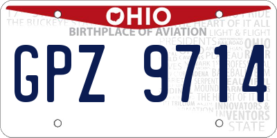 OH license plate GPZ9714