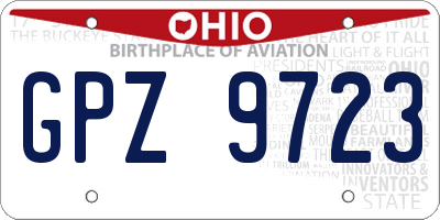 OH license plate GPZ9723
