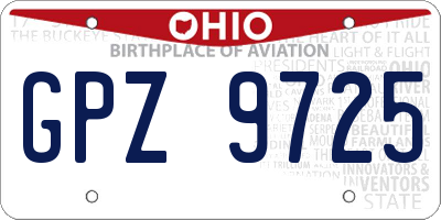 OH license plate GPZ9725