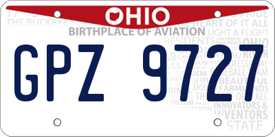 OH license plate GPZ9727