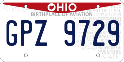 OH license plate GPZ9729