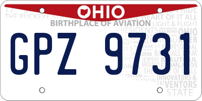 OH license plate GPZ9731