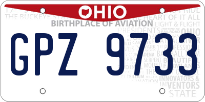 OH license plate GPZ9733