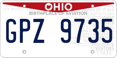 OH license plate GPZ9735