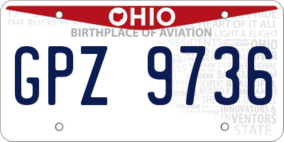 OH license plate GPZ9736