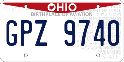 OH license plate GPZ9740