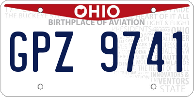 OH license plate GPZ9741
