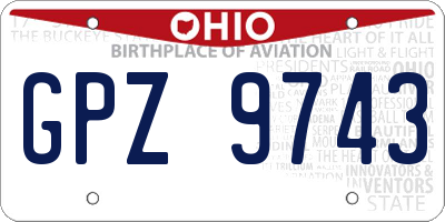 OH license plate GPZ9743