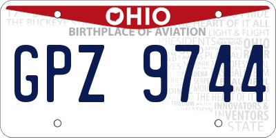 OH license plate GPZ9744