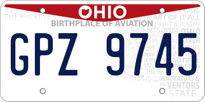OH license plate GPZ9745