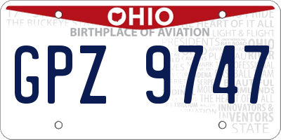 OH license plate GPZ9747
