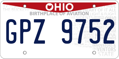 OH license plate GPZ9752
