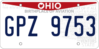 OH license plate GPZ9753