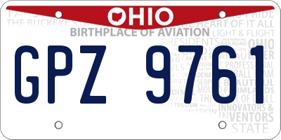 OH license plate GPZ9761