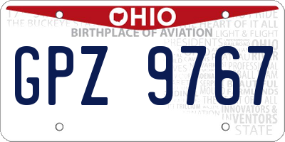 OH license plate GPZ9767