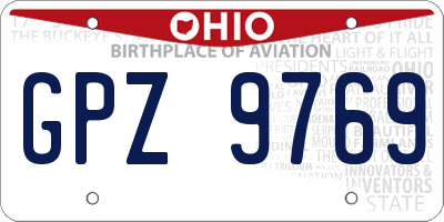 OH license plate GPZ9769