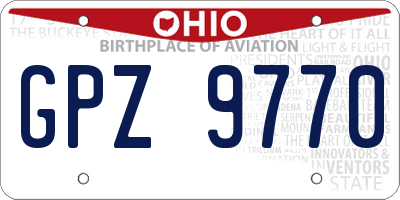 OH license plate GPZ9770