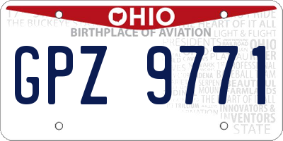 OH license plate GPZ9771