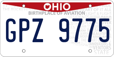 OH license plate GPZ9775
