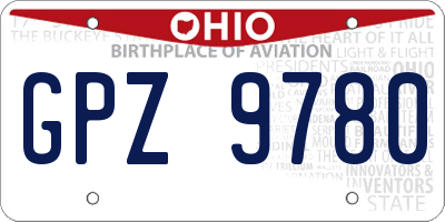 OH license plate GPZ9780