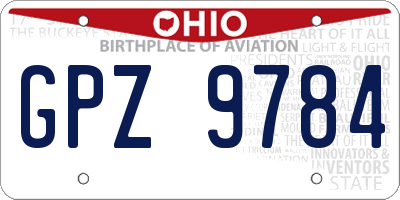 OH license plate GPZ9784