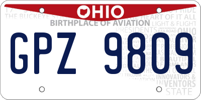 OH license plate GPZ9809