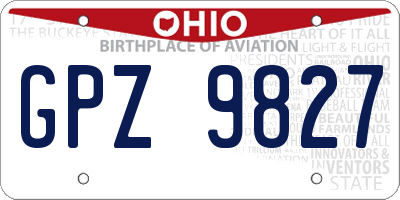OH license plate GPZ9827