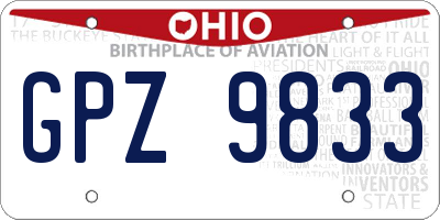 OH license plate GPZ9833