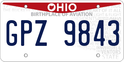 OH license plate GPZ9843