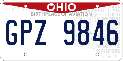 OH license plate GPZ9846