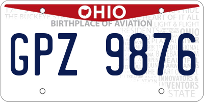 OH license plate GPZ9876