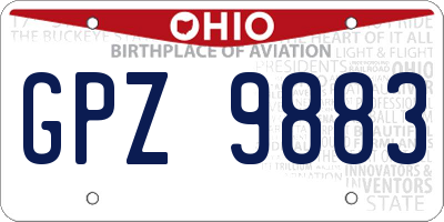 OH license plate GPZ9883