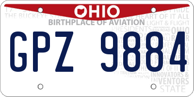 OH license plate GPZ9884