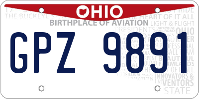 OH license plate GPZ9891